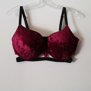 Sexy Wine Velvet Bra
